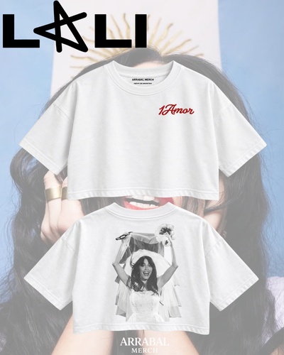 Crop Top Blanco "1 Amor" - Lali Novia