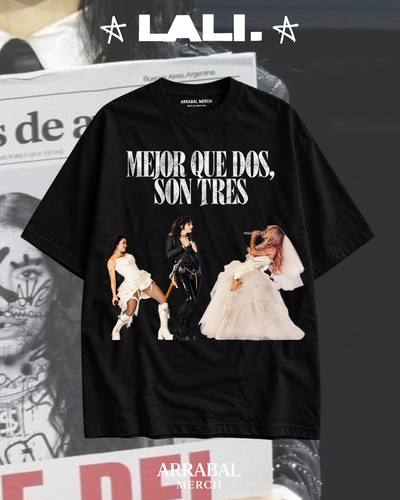 Remera Negra "Mejor que dos son tres"