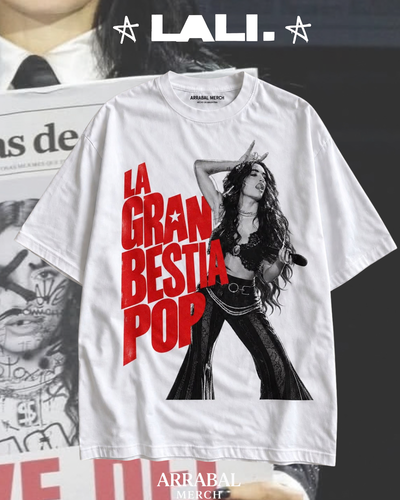 Remera Blanca "La gran bestia pop" 3