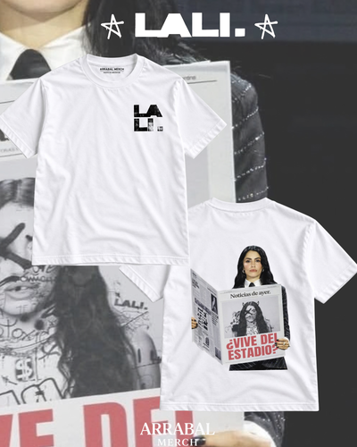 Remera Blanca LALI "VIVE DEL ESTADIO?"