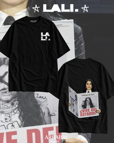 Remera Negra LALI "VIVE DEL ESTADIO?"