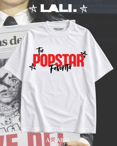 Remera Blanca Lali "TU POPSTAR FAV"