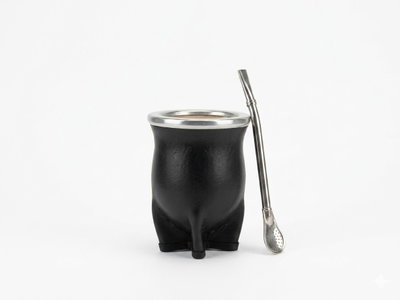 Mate camionero de calabaza y cuero