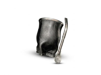 Mate camionero de calabaza y cuero