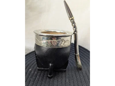 Mate imperial de alpaca y bronce