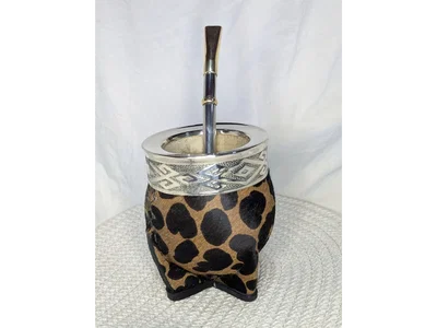 Mate imperial cuero animal print marrón