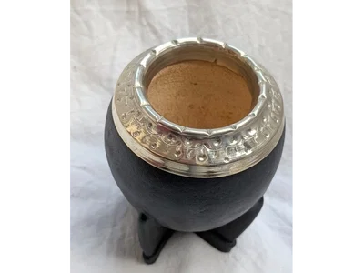 Mate torpedo virola de alpaca labrada