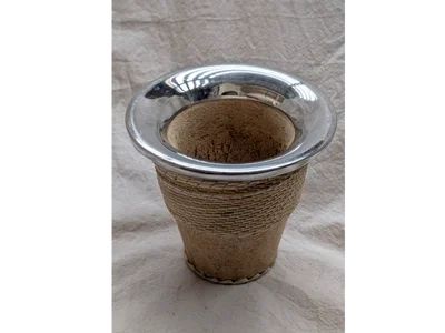 Mate camionero cuero y tiento cocido
