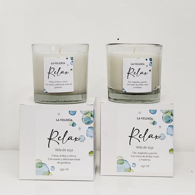 Línea Relax - Vela Aromática de soja 250 ml