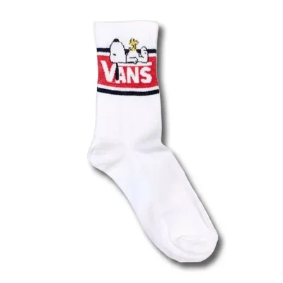 Medias 3/4 Estilo Vans Snoopy Blancas