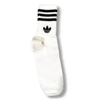 Medias 3/4 Estilo Adidas - Tres Tiras - Blancas