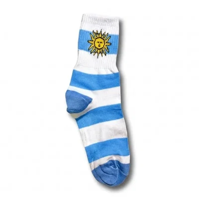 Medias 3/4 Argentina Rayas Celestes y Sol