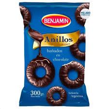 ANILLOS BAÑADOS CHOCOLATE X300