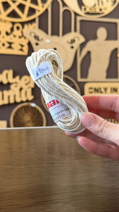 Pabilo 100% Algodón para Cera de Soja y Mecheritos (10 Mts)