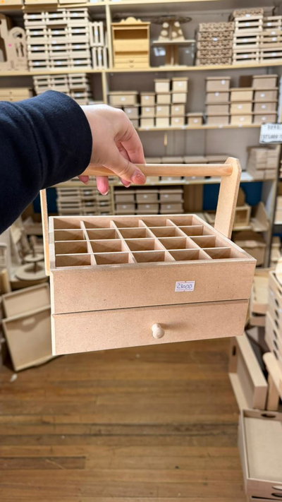 Porta Esmaltes con Cajón para 20 Esmaltes FIBROFÁCIL