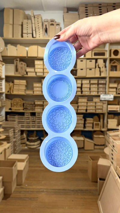 Molde de Silicona Cilindro con Detalles de Mandalas