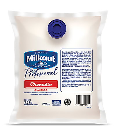 Queso Crematto Pouch Milkaut 3,5 Kg 