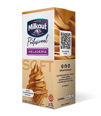 Helado Soft sabor Dulce de Leche Milkaut x 1 Lts.
