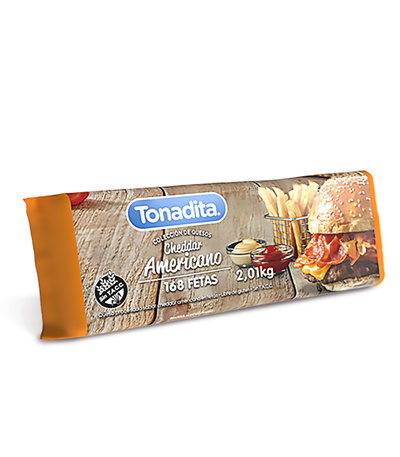 Queso Cheddar en fetas Tonadita x 2 Kg.