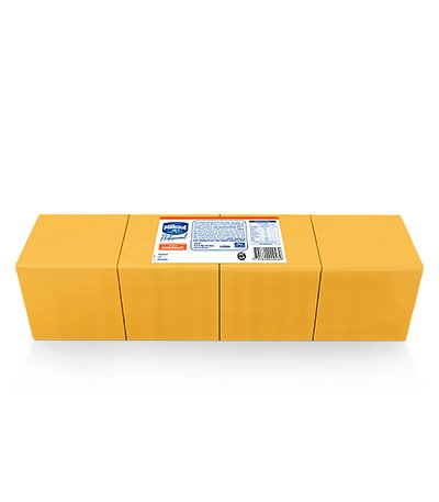 Queso Cheddar en fetas con grasa mixta Milkaut x 2,37 Kg