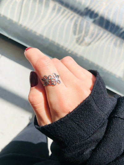 Anillo flor doble (AQ)