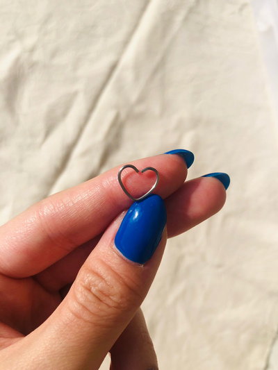 Argollita corazón - unidad (AQ)