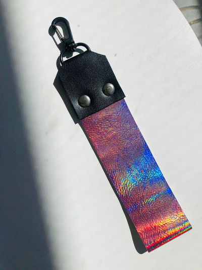 Llavero correa - Tornasolado rosa 