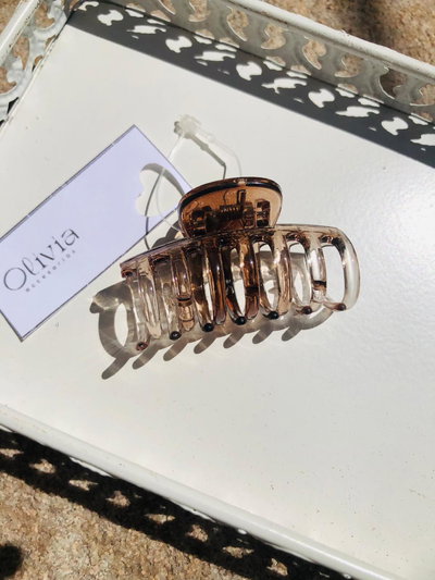 Broche mini clásico - Beige