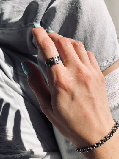 Anillo corazones calados (AQ)