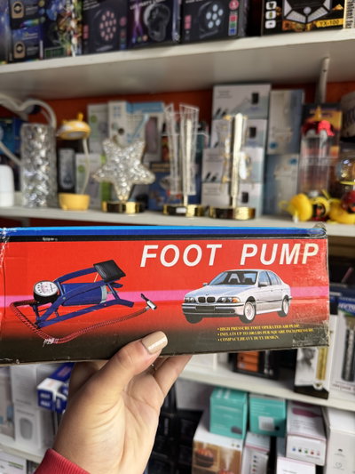 Inflador de Pie Para Bicicleta Auto Y Moto Manómetro Foot Pump