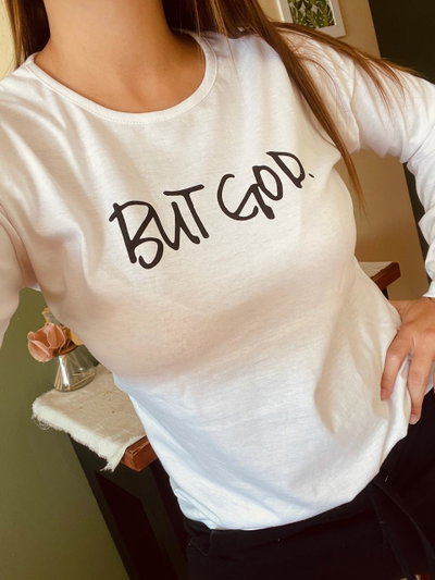 Remera But God (manga larga)