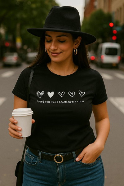 Remera 5 corazones 