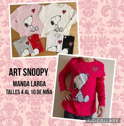 Remera KIDS - Snoopy (manga larga)