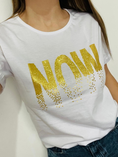Remera Now (con brillos)