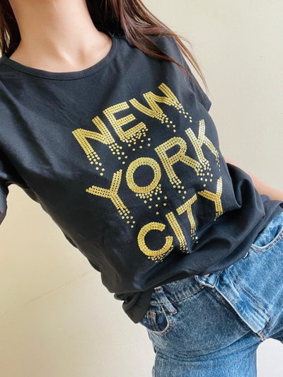 Remera New York (con brillos)