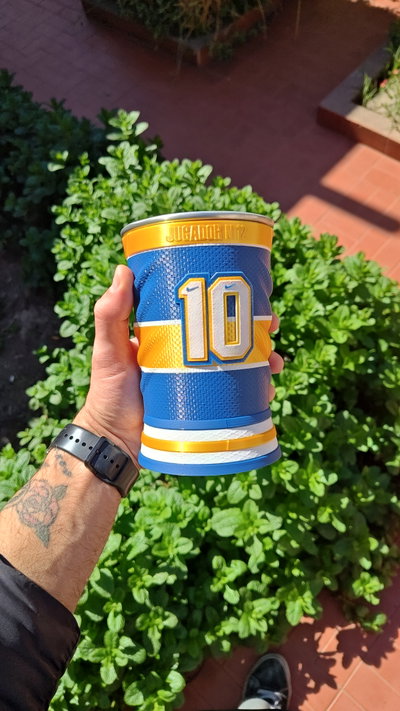 Vaso fernetero boca retro camiseta Maradona 