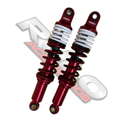 Amortiguadores Anodizados Regulables 34cm Rojo