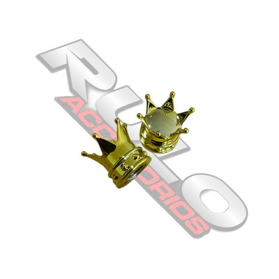 Tapas De Valvulas Corona X2 Dorado