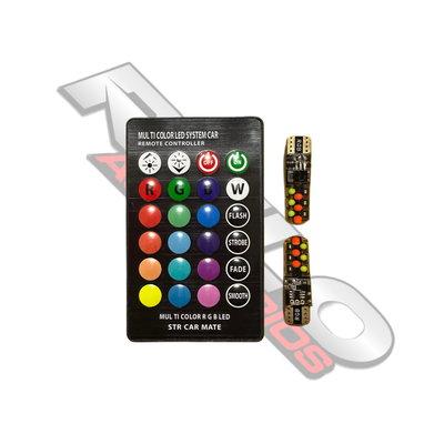 Kit Led Posición T10 RGB Con Control Remoto