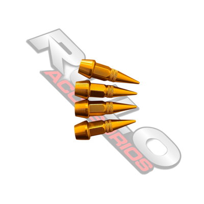 Tapas De Valvulas Punta X4 Dorado