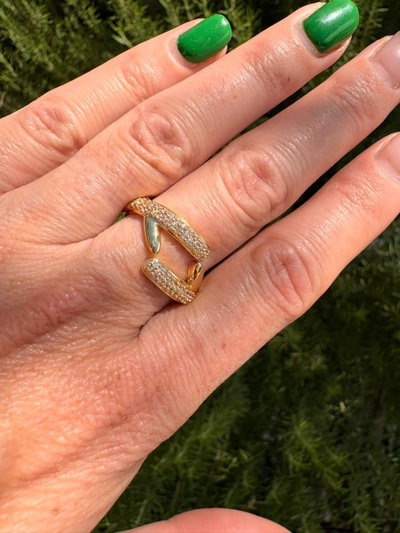 ANILLO REGULABLE ACERO DORADO Cod 122