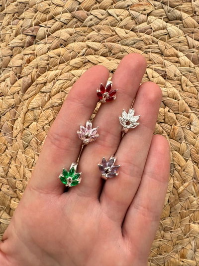ARO ARGOLLA FLOR STRASS ACERO BLANCO