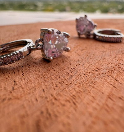 ARO ACERO QUIRÚRGICO CORAZON COLGANTE + LINEA STRASS