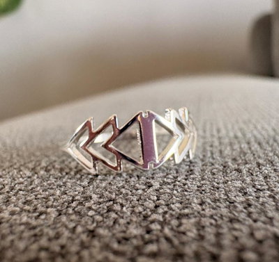 ANILLO SIMPLE ACERO BLANCO - triangulitos