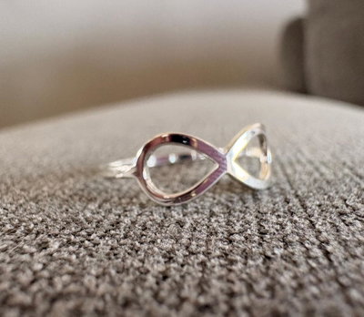 ANILLO ACERO BLANCO - infinito