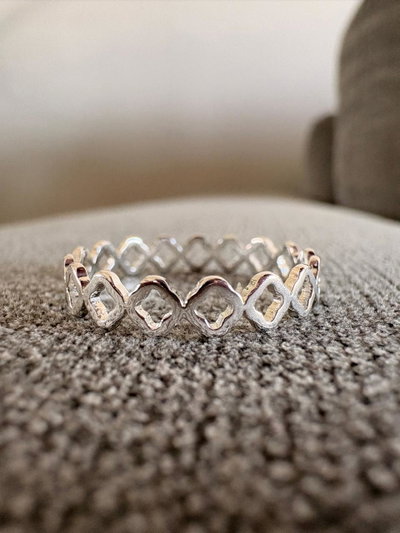 ANILLO  ACERO BLANCO - mini van cleef