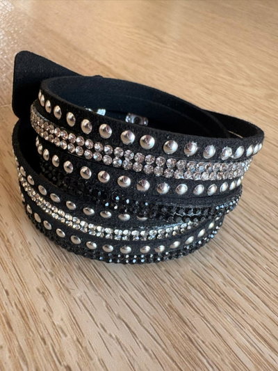 PULSERA DE GAMUZA MULTIVUELTA - NEGRA