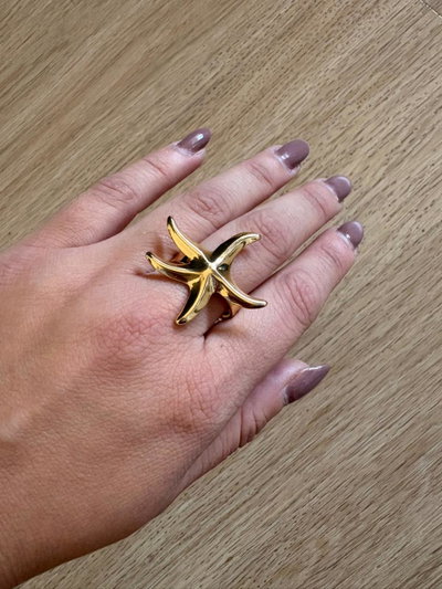 ANILLO DE ACERO DORADO - SALDO Cod 187