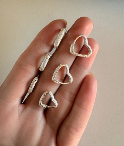 TRIO ARGOLLAS CORAZÓN DE PLATA
