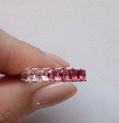 Anillo plata laminada degrade rosa 